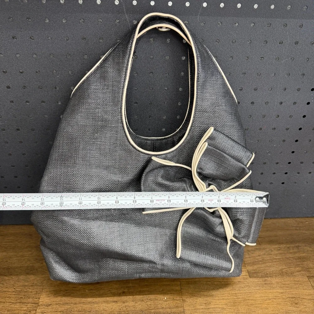 Kate Spade New York Hope Avenue Audrina Hobo Tote Bag  Black Metallic Bow